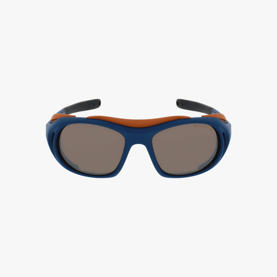 Lunettes de soleil LANDMARK DHX0064 bleu foncé mat/marron - Vue de face