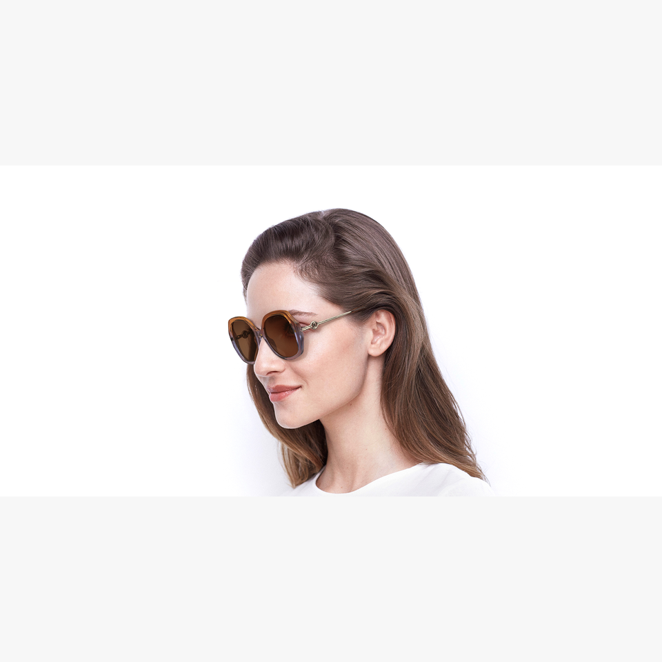 Lunettes de soleil femme MARC 581/S orange/violet - Vue de face