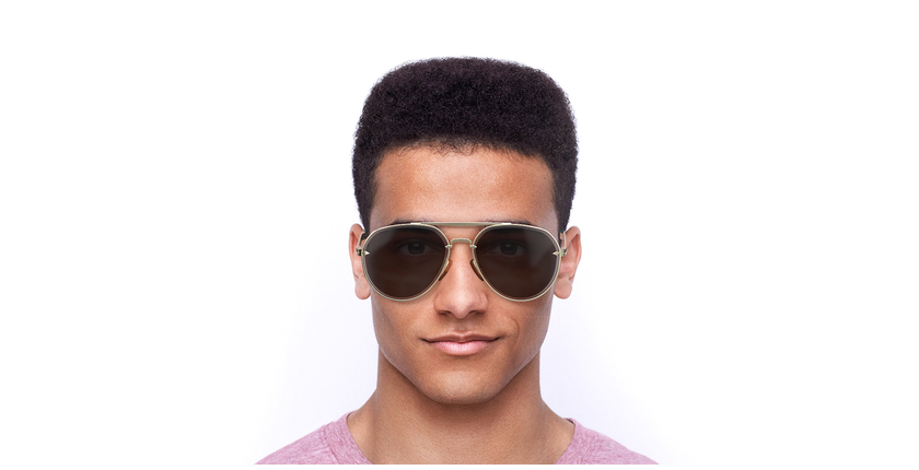 LUNETTES DE SOLEIL homme DB 7037/G/S doré - Vue de face