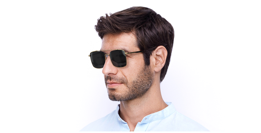 LUNETTES DE SOLEIL homme GG610SK doré - vue de 3/4