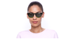 LUNETTES DE SOLEIL Pump noir/vert - Vue de face