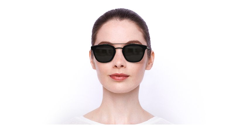 LUNETTES DE SOLEIL SL 28 METAL noir - Vue de face