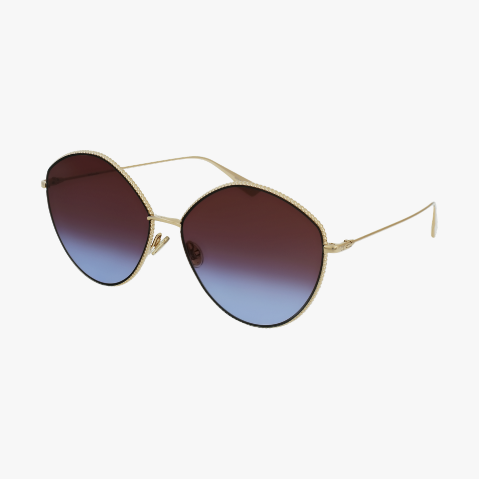 Lunettes de soleil femme DIORSOCIETY4 dorée/écaille - Vue de 3/4