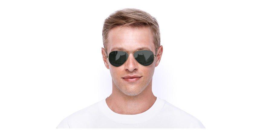 LUNETTES DE SOLEIL AVIATOR L doré - Vue de face