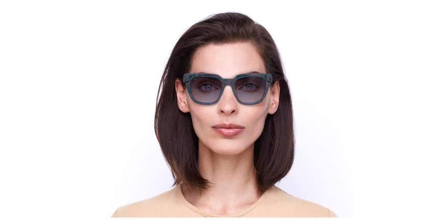 LUNETTES DE SOLEIL femme DEYA bleu - Vue de face