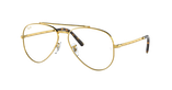 Lunettes de vue NEW AVIATOR dorée - Vue de face