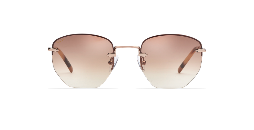 LUNETTES DE SOLEIL femme JENNA marron/doré - Vue de face