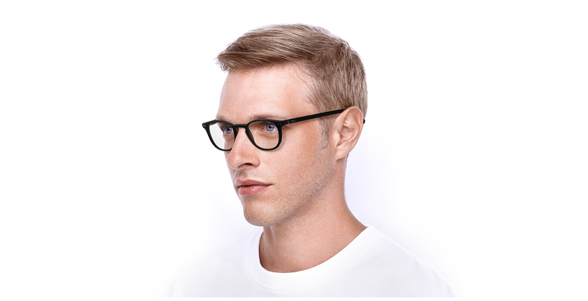LUNETTES DE VUE FORTY anti-lumière bleue Noire noir/noir - vue de 3/4