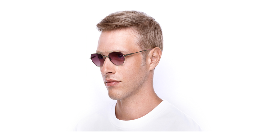 LUNETTES DE SOLEIL CERVIN doré/rose - Vue de face