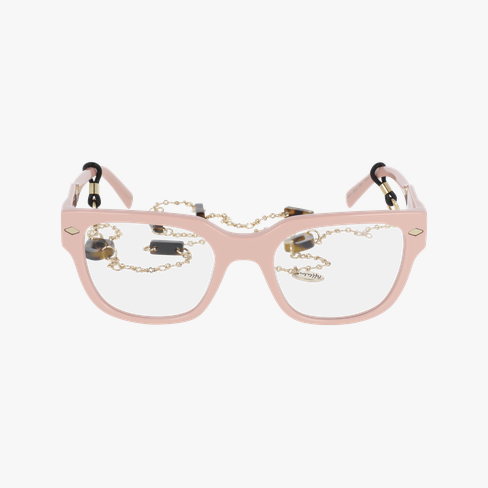 Lunettes de vue femme CARACTÈRES AUDACIEUSE rose/dorée Vue de face