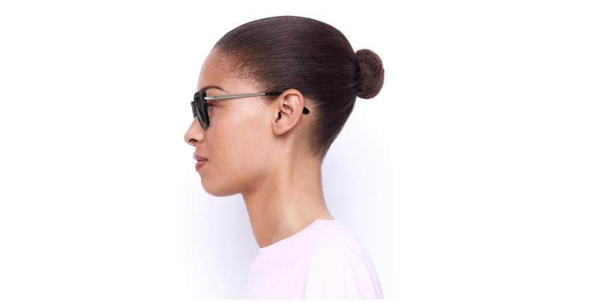 LUNETTES DE SOLEIL femme MINA noir/doré - Vue de côté