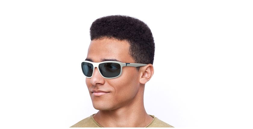 LUNETTES DE SOLEIL MITCH blanc/vert - Vue de face