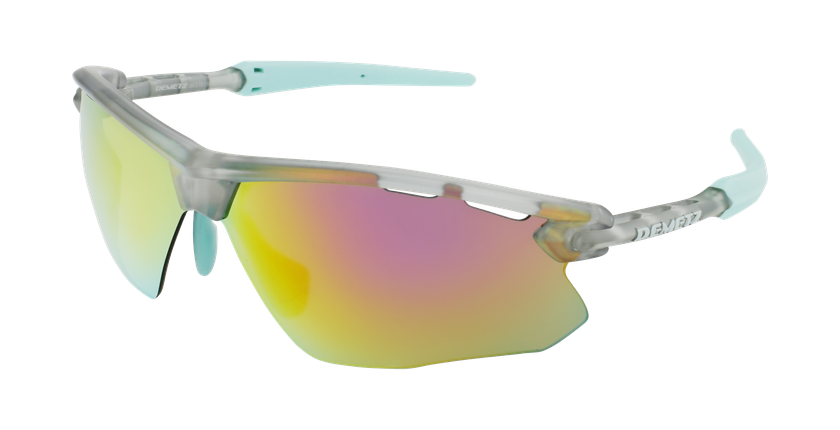 LUNETTES DE SOLEIL homme Rog gris/turquoise - vue de 3/4
