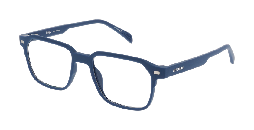 Lunettes de vue homme FIRMIN bleu/bleu foncé mat - Vue de face