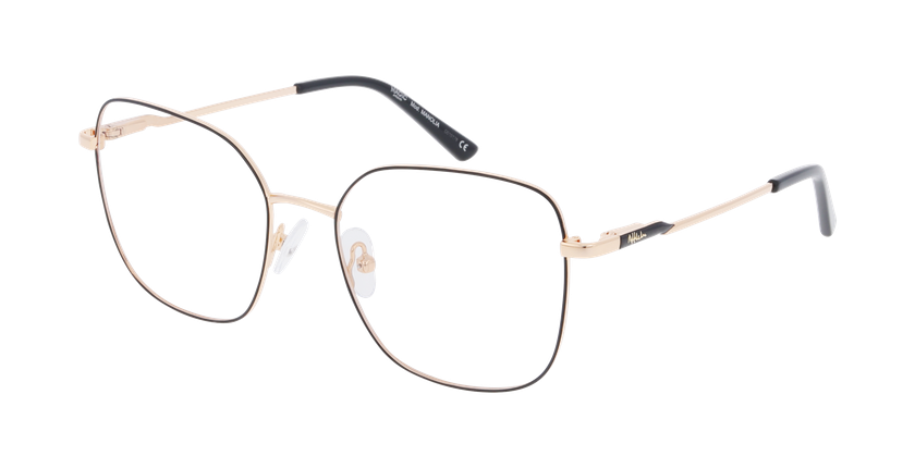 Lunettes de vue femme MANOLIA noir/dorée - Vue de face
