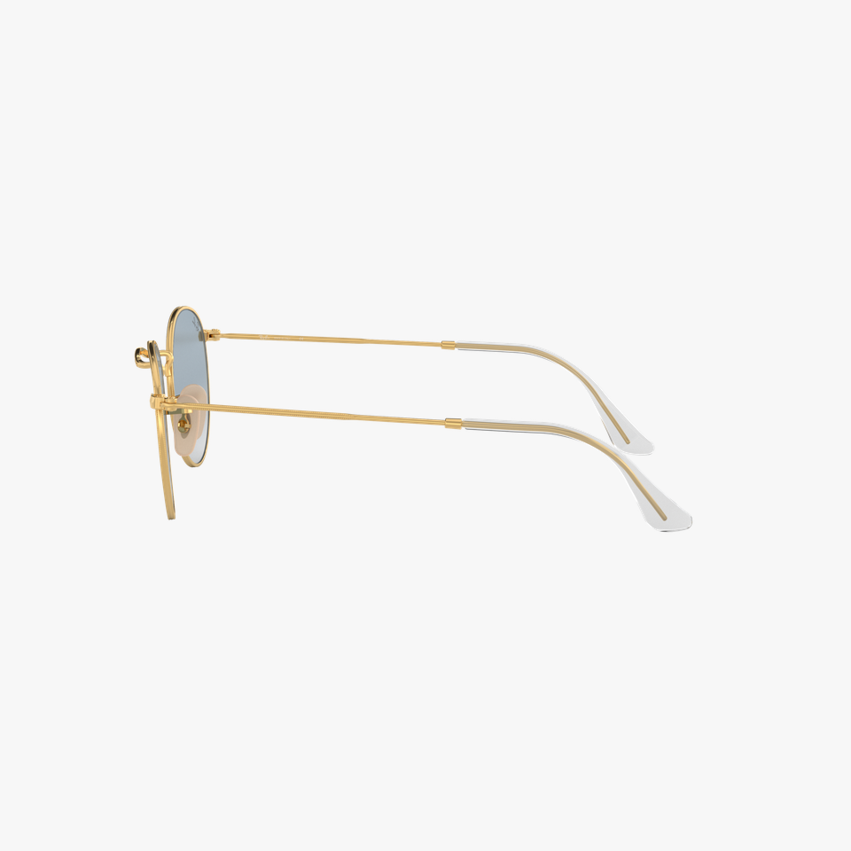 Lunettes de soleil homme ROUND METAL 0RB3447N dorée - Vue de face