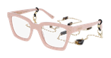 Lunettes de vue femme CARACTÈRES MYSTERIEUSE rose/dorée - Vue de face