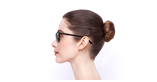 Lunettes de vue femme MONTAIGNE55F noir/bleu - Vue de côté
