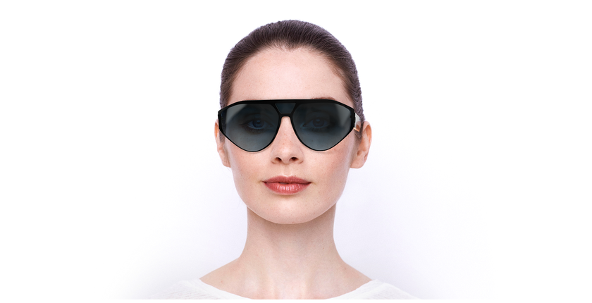 LUNETTES DE SOLEIL femme DIORCLAN1 noir/bleu - Vue de face