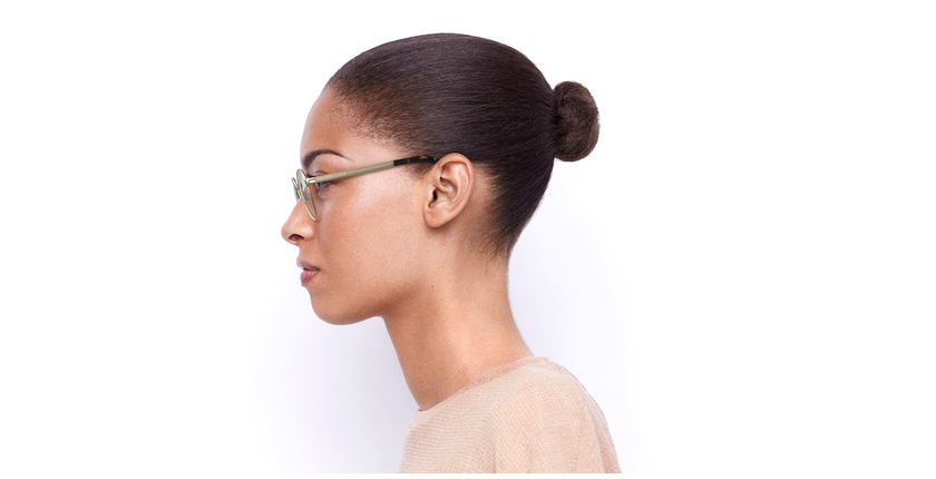 Lunettes de vue femme 0PR 52XV dorée/rose - Vue de côté