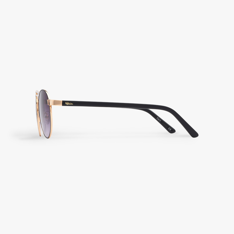 Lunettes de soleil femme ROMY noir/dorée - Vue de côté