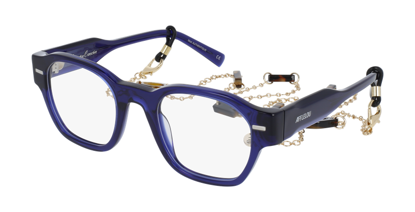 Lunettes de vue femme CARACTÈRES AUTHENTIQUE bleu - Vue de face