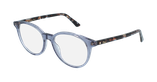 Lunettes de vue femme MONTAIGNE47 bleu/écaille - Vue de 3/4