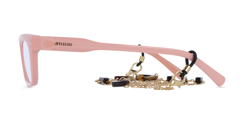 Lunettes de vue femme CARACTÈRES CRÉATIVE rose/dorée - Vue de face