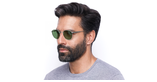LUNETTES DE SOLEIL L251S argenté/vert - vue de 3/4