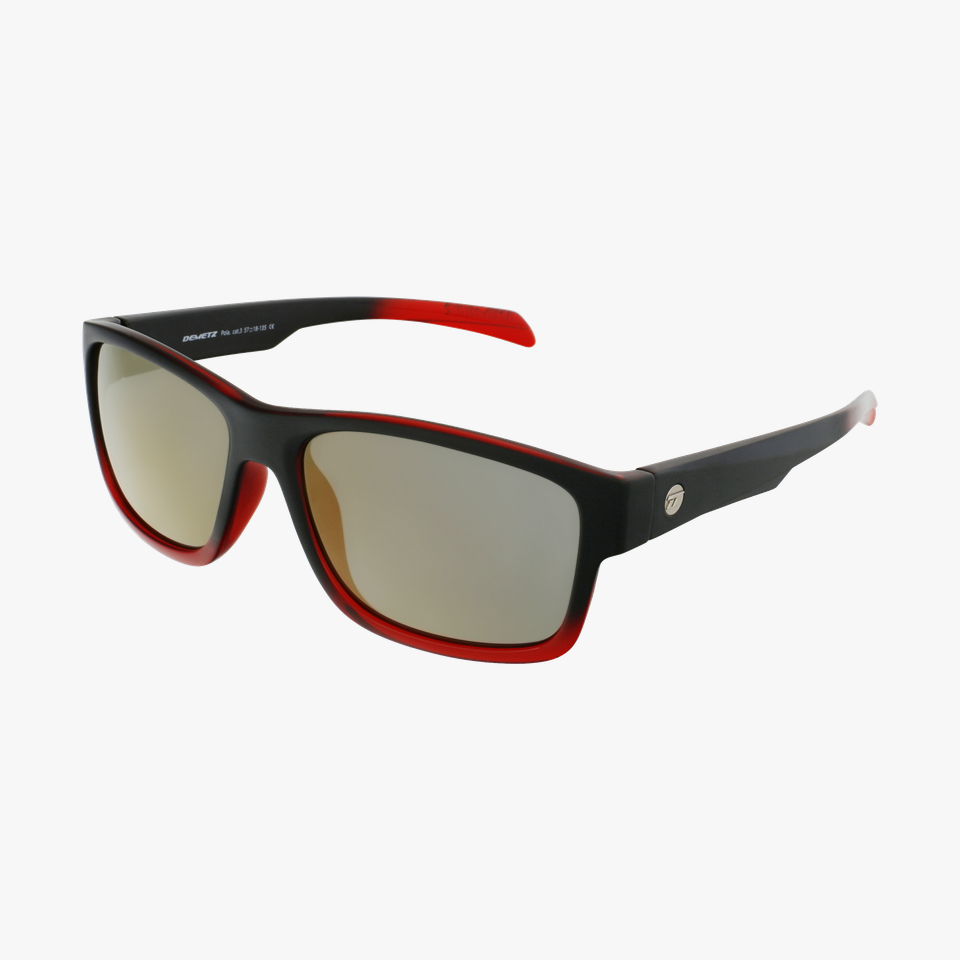 Lunettes de soleil homme Drum noir/rouge - Vue de 3/4