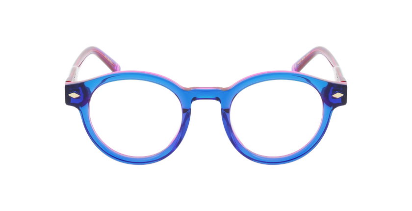 Lunettes de vue femme CARACTÈRES DISCRÈTE bleu - Vue de face