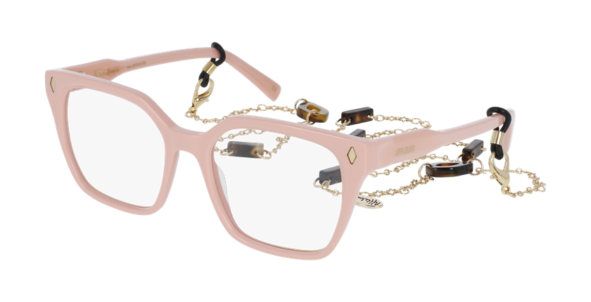 Lunettes de vue femme CARACTÈRES EFFRONTEE rose/dorée - Vue de face