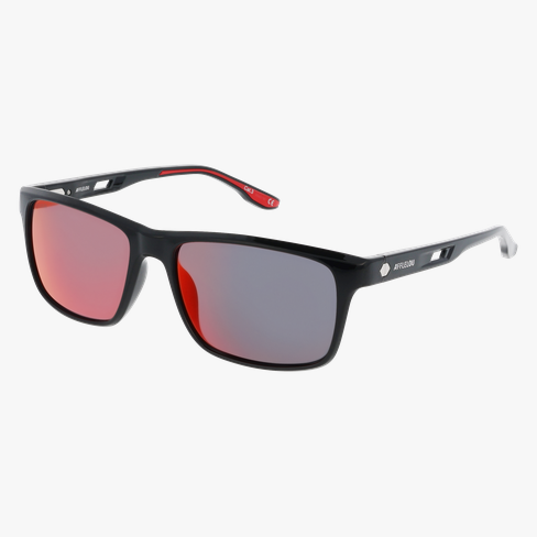 Lunettes de soleil homme ZION POLARIZED noir/rouge