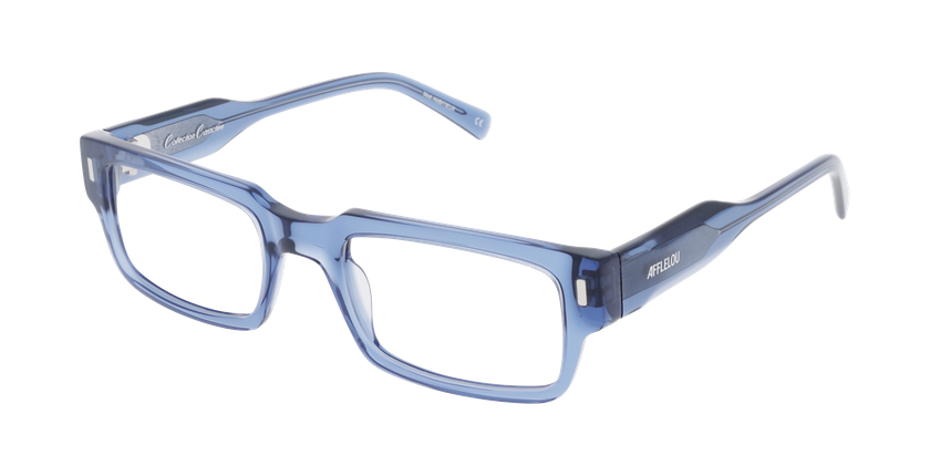 Lunettes de vue homme CARACTÈRES AMBITIEUX bleu/bleu cristal - Vue de face
