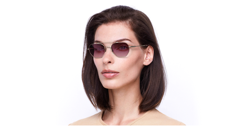 LUNETTES DE SOLEIL CERVIN doré/rose - Vue de face