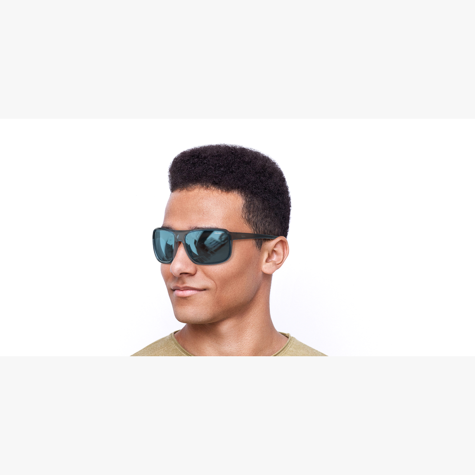 Lunettes de soleil homme MASON bleu foncé mat/blanc - Vue de face