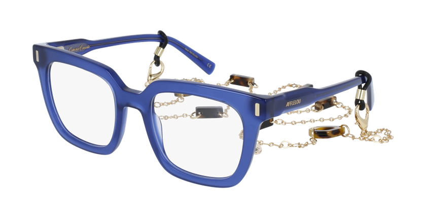 Lunettes de vue femme CARACTÈRES REVEUSE bleu/violet - Vue de face
