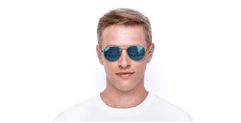 LUNETTES DE SOLEIL homme SPL995 argenté - Vue de face