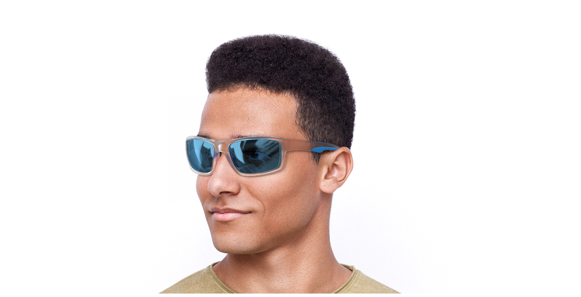LUNETTES DE SOLEIL homme IGOR POLARIZED blanc/bleu - vue de 3/4