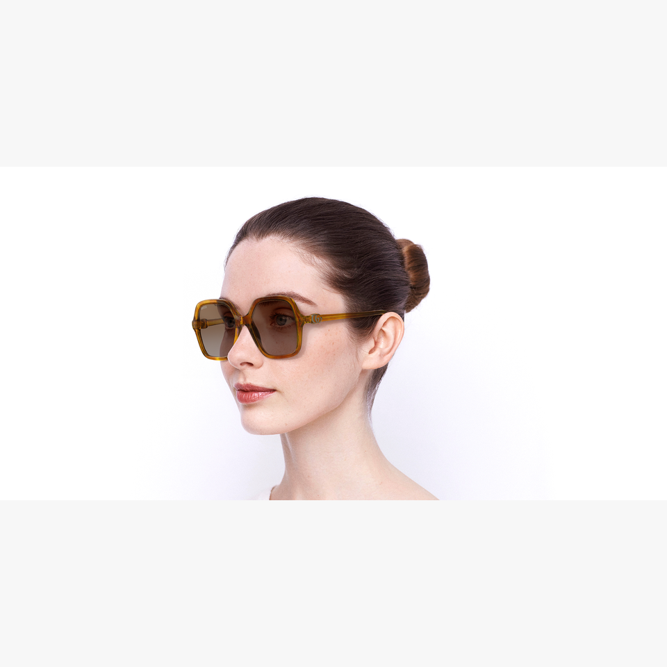 Lunettes de soleil femme GG1072S écaille - Vue de 3/4