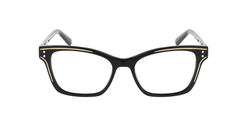 Lunettes de vue femme CARACTÈRES CHANCEUSE noir/dorée - Vue de face
