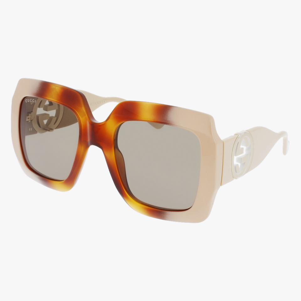 Lunettes de soleil femme GG1022S beige/écaille - Vue de face