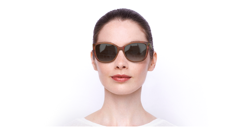 LUNETTES DE SOLEIL femme SK029172G5715 rose/marron - Vue de face