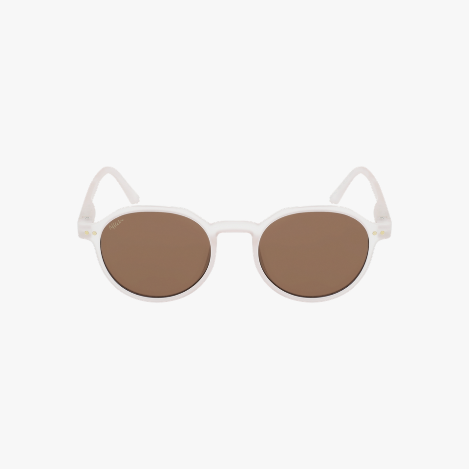 Lunettes de soleil enfant PAZ rose/dorée - Vue de face