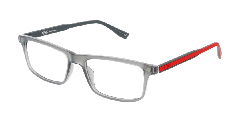 Lunettes de vue homme EVANS gris/rouge - Vue de face