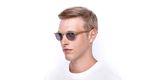 Lunettes de vue FORTY solaire Rose +2.00 rose/rose - Vue de 3/4