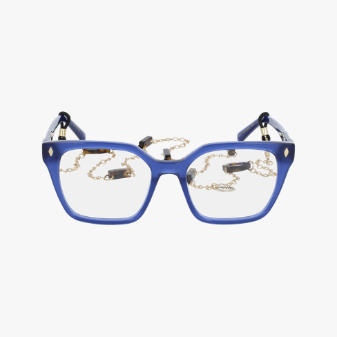 Lunettes de vue femme CARACTÈRES EFFRONTEE bleu/violet Vue de face