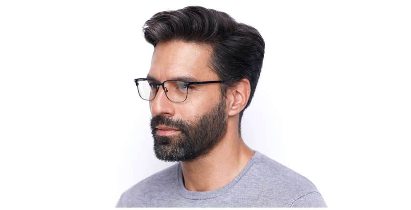 Lunettes de vue homme NATHEO bleu/bleu - Vue de face