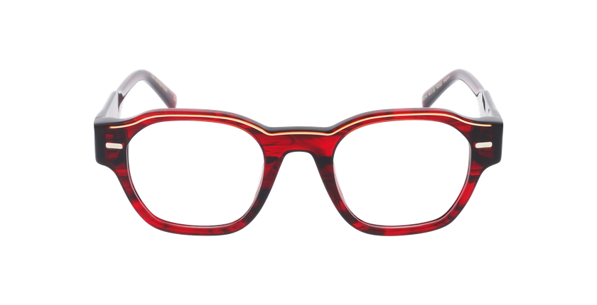 Lunettes de vue femme CARACTERES FIL D'OR AUTHENTIQUE rouge - Vue de face