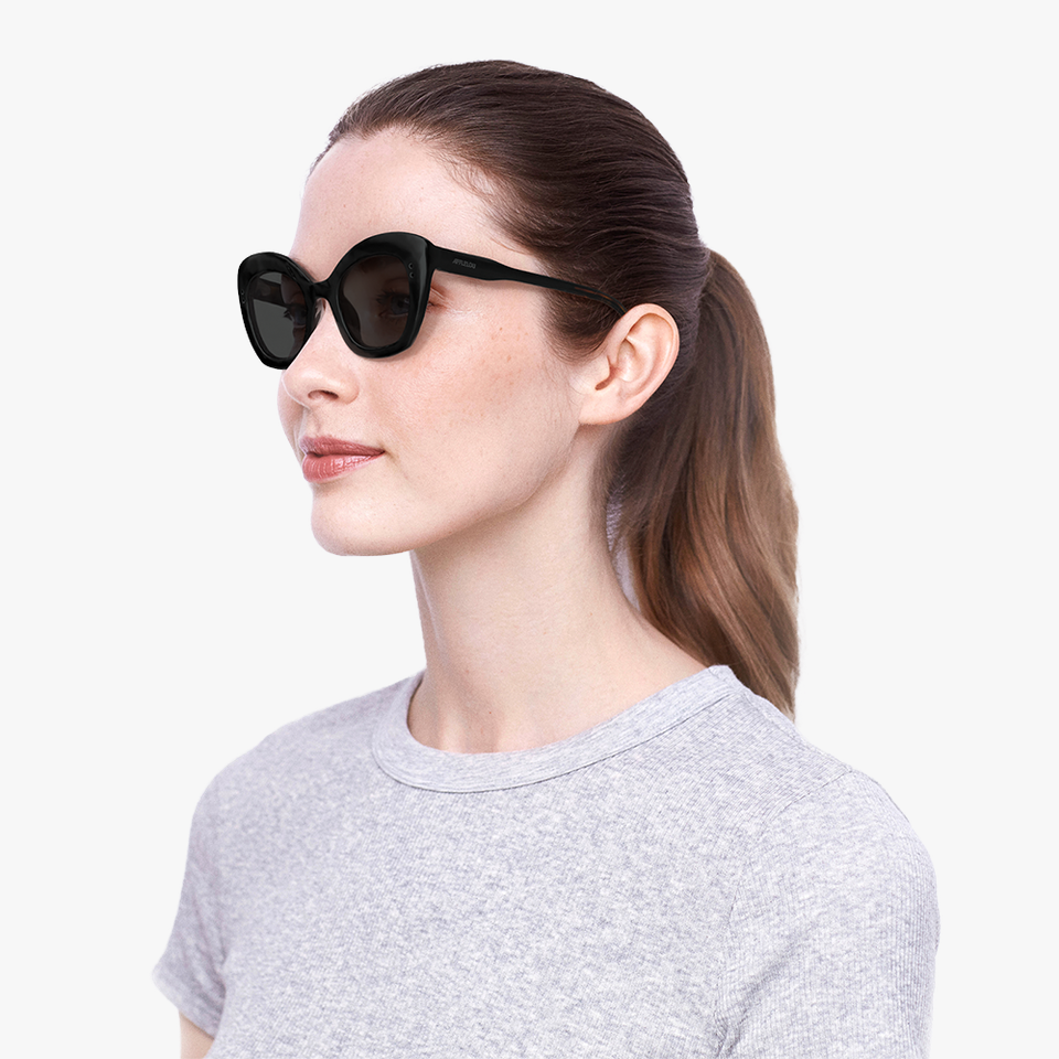 Lunettes de soleil femme PRECIEUSE noir - Vue de face